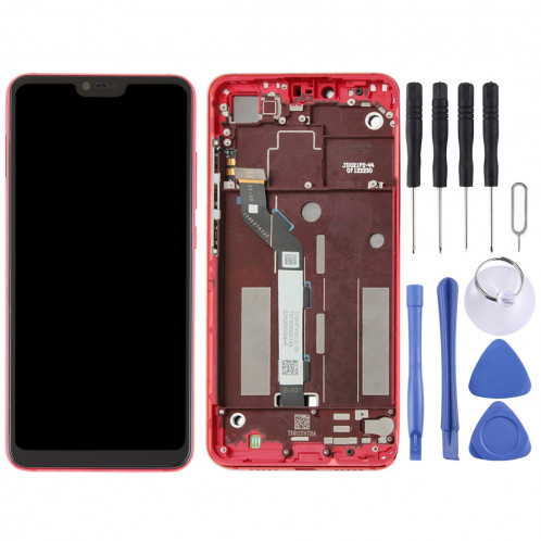 Ecran LCD et ensemble de numérisation complet avec cadre pour Xiaomi Mi 8 Lite (rouge) SH812R619-06