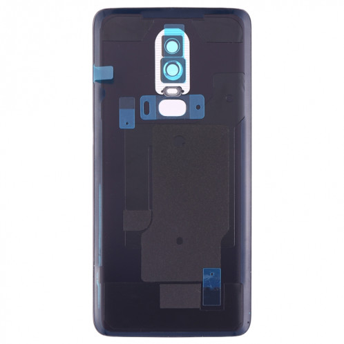 Pour OnePlus 6 Coque arrière de batterie givrée avec objectif d'appareil photo (noir) SH43BL1192-06