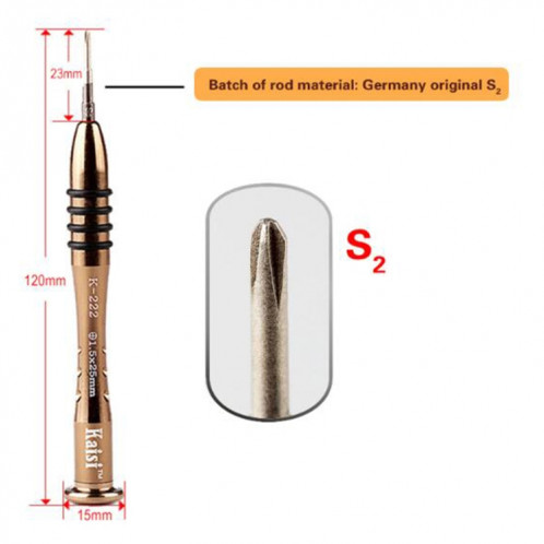 Tournevis de précision Kaisi K-222 Outil d'ouverture de réparation professionnel pour tablette de téléphone portable (Torx: T2) SK98361138-05