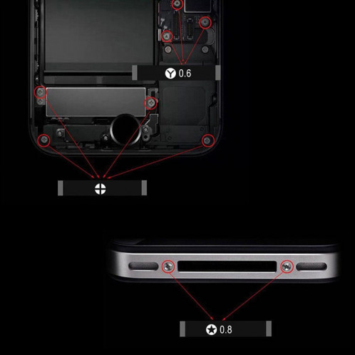Tournevis de précision Kaisi K-222 Outil d'ouverture de réparation professionnel pour tablette de téléphone portable (cinq étoiles: 1.2) SK1983785-05
