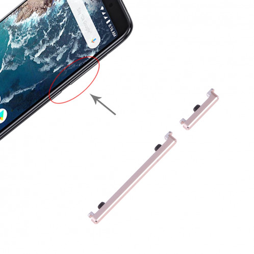 Bouton d'alimentation et bouton de contrôle du volume pour Xiaomi Mi 6X / A2 (Or) SH070J446-05