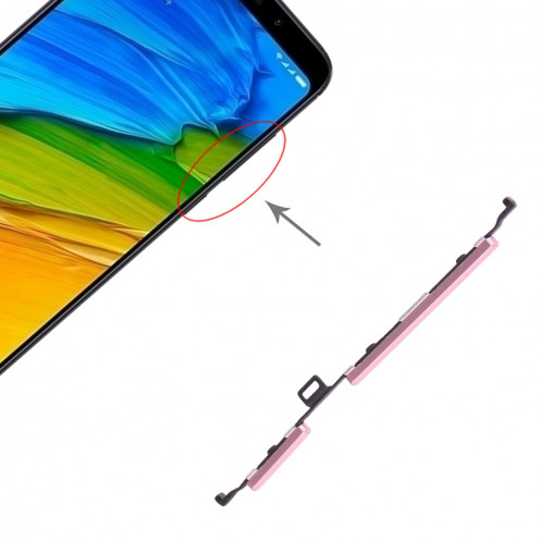 Bouton d'alimentation et bouton de contrôle du volume pour Xiaomi Redmi 5 Plus (rose) SH078F858-05