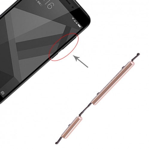Bouton d'alimentation et bouton de contrôle du volume pour Xiaomi Redmi 4X (Gold) SH079J849-05