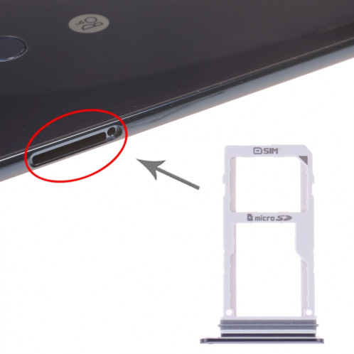 Plateau de carte SIM + plateau de carte SIM / plateau de carte Micro SD pour LG V30 VS996 LS998U H933 LS998U (noir) SH394B675-05