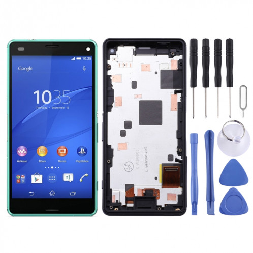 Écran LCD OEM pour Sony Xperia Z3 Mini Assemblage complet du numériseur compact avec cadre (Vert) SH457G1340-04