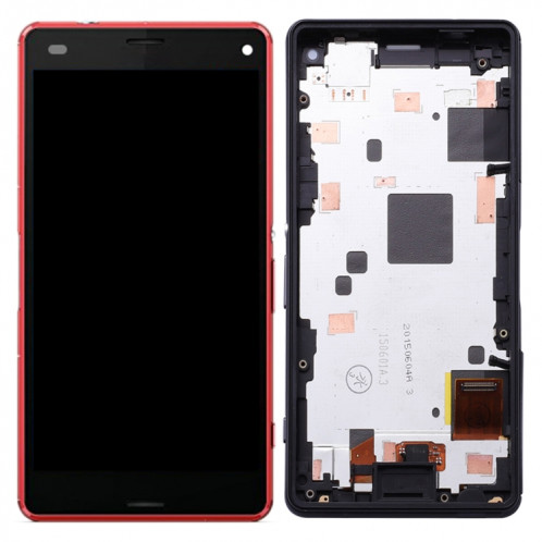 Écran LCD OEM pour Sony Xperia Z3 Mini Assemblage complet du numériseur compact avec cadre (rouge) SH457R45-04