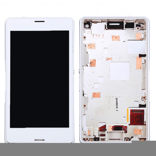 iPartsAcheter pour Sony Xperia Z3 Mini Compact Écran LCD + Écran Tactile Digitizer Assemblée avec Cadre (Blanc) SI457W1414-06