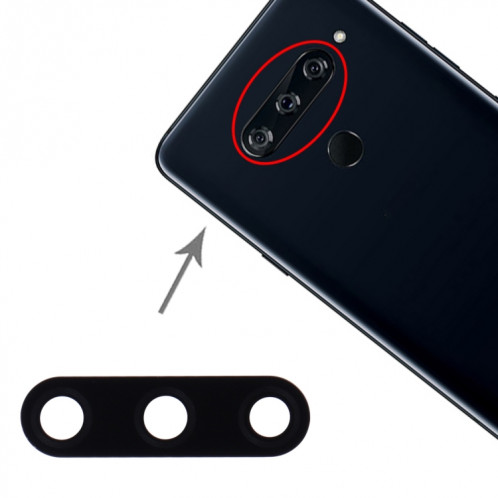 Objectif de caméra arrière 10 PCS pour LG V40 ThinQ (noir) SH472B1253-05