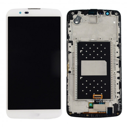 iPartsAcheter pour LG K10 écran LCD + écran tactile numériseur avec cadre (blanc) SI502W287-03