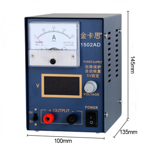 Kaisi KS-1502AD 15V 2A DC alimentation régulateur de tension stabilisateur ampèremètre réglable alimentation outils de réparation, prise ue SK703B378-05