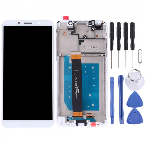 Ecran LCD et ensemble de numérisation complet avec cadre pour Huawei Y5 Prime (2018) (Blanc) SH74WL1509-06