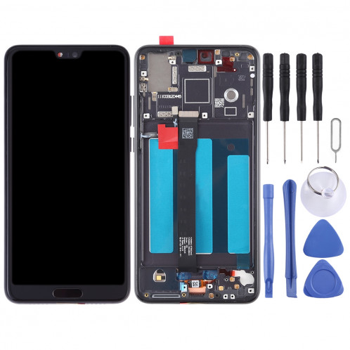 Ecran LCD et Assembleur Complet Digitaliseur avec Cadre pour Huawei P20 (Noir) SH879B1273-06