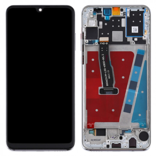 Écran LCD et numériseur complet avec cadre pour Huawei P30 Lite / Nova 4e (RAM 6G / version haute) (blanc) SH897W1688-06