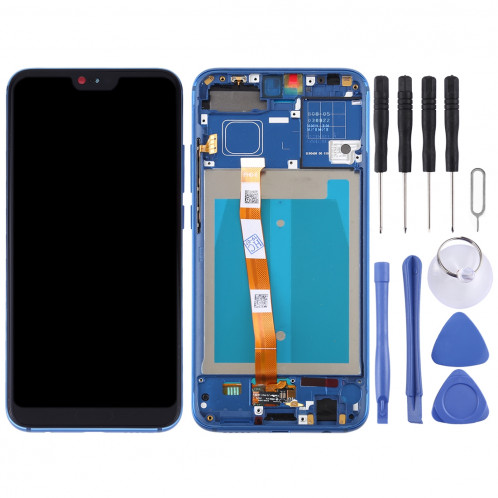 Ecran LCD et assemblée complète de numérisation avec cadre pour Huawei Honor 10 (bleu) SH946L650-06