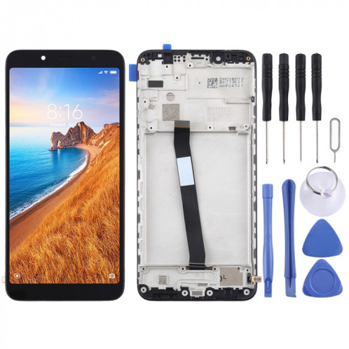 Écran LCD et numériseur complet avec cadre pour Xiaomi Redmi 7A (noir) SH63BL1043-06