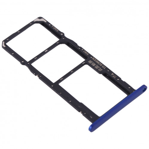 Bac à carte SIM + Bac à carte SIM + Bac à carte Micro SD pour Huawei Y5 (2019) (Bleu) SH022L91-05