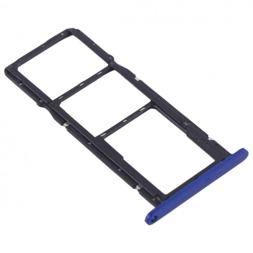Bac à carte SIM + Bac à carte SIM + Bac à carte Micro SD pour Huawei Y5 (2019) (Bleu) SH022L91-05
