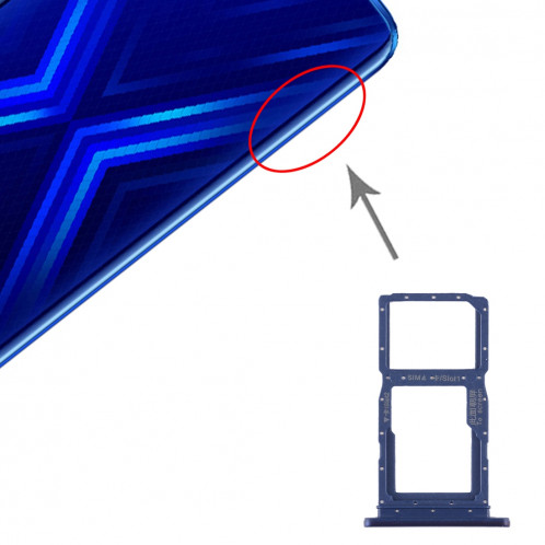 Plateau pour carte SIM + Plateau pour carte SIM / Plateau pour carte Micro SD pour Huawei Honor 9X (Bleu) SH125L834-05