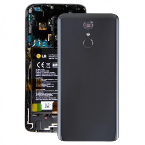 Couvercle arrière de la batterie avec objectif d'appareil photo et capteur d'empreintes digitales pour LG Q7 / Q7 + (noir) SH80BL1967-06