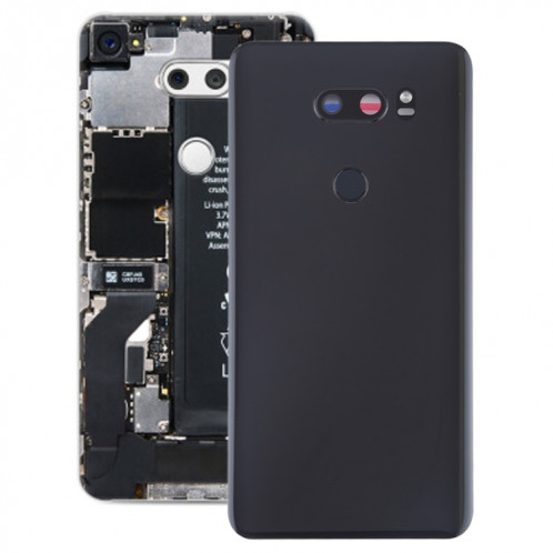 Couvercle arrière de la batterie avec objectif d'appareil photo et capteur d'empreintes digitales pour LG V30 + / VS996 / LS998U / H933 / LS998U / H930 (noir) SH86BL754-06