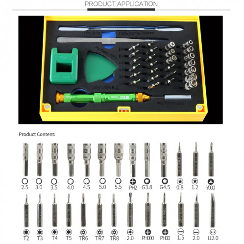 BEST BST-8929 Kit de tournevis à embout magnétique pour tournevis 37 en 1 Ensemble de tournevis professionnels SB3198731-010