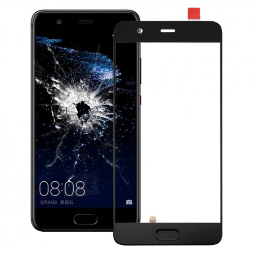 iPartsBuy Huawei P10 Plus Lentille extérieure en verre de l'écran avant, identification de l'empreinte digitale de soutien (noir) SI273B846-06