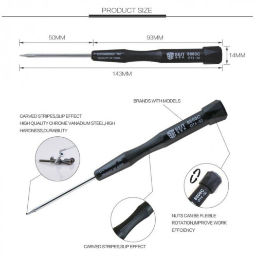 10 en 1 BEST BST-8800C Set de tournevis de précision pour outil de réparation SB3284796-07