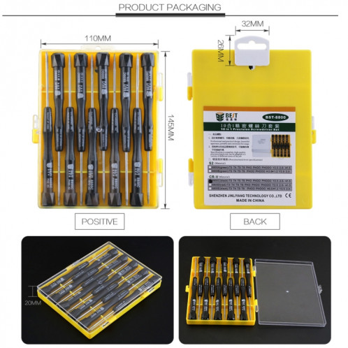 10 en 1 BEST BST-8800C Set de tournevis de précision pour outil de réparation SB3284796-07