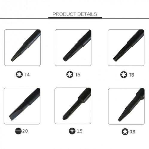 Ensemble de tournevis de précision 6 en 1 Ensemble de tournevis électroniques magnétiques pour tablette de téléphone portable pour ordinateur portable SB36271755-07