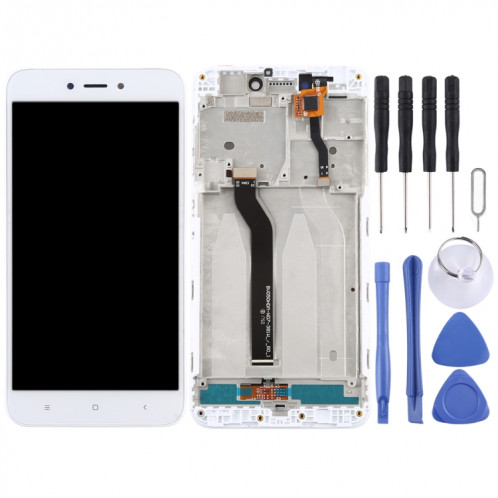 Écran LCD et numériseur complet avec cadre pour Xiaomi Redmi 5A (blanc) SH636W1019-06