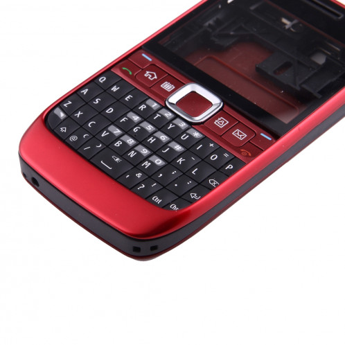 iPartsAcheter pour Nokia E63 Couvercle du boîtier complet (couvercle avant + lunette du cadre médian + couvercle arrière de la batterie + clavier) (rouge) SI00RL1549-06
