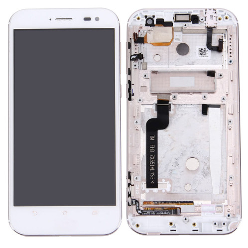 iPartsAcheter pour ASUS ZenFone Zoom 5.5 pouces / ZX551ML écran LCD + écran tactile numériseur avec cadre (blanc) SI70WL1165-06