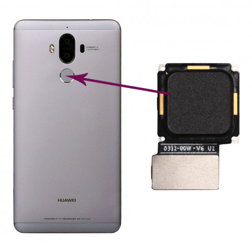 iPartsBuy Huawei Mate 9 Capteur d'empreintes digitales Câble Flex (Noir) SI160B1582-04