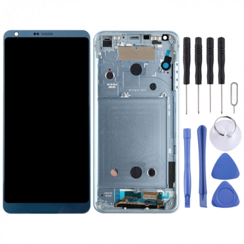 Écran LCD d'origine pour LG G6 / H870 / H870DS / H872 / LS993 / VS998 / US997 Ensemble complet de numériseur avec cadre (Bleu) SH65LL1008-06