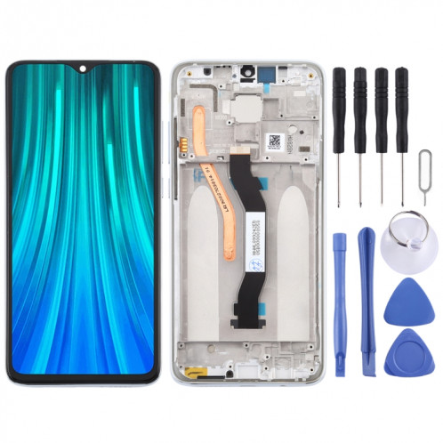Écran LCD et numériseur complet avec cadre pour Xiaomi Redmi Note 8 Pro (blanc) SH220W1916-06
