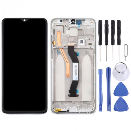 Écran LCD et numériseur complet avec cadre pour Xiaomi Redmi Note 8 Pro (blanc) SH220W1916-06
