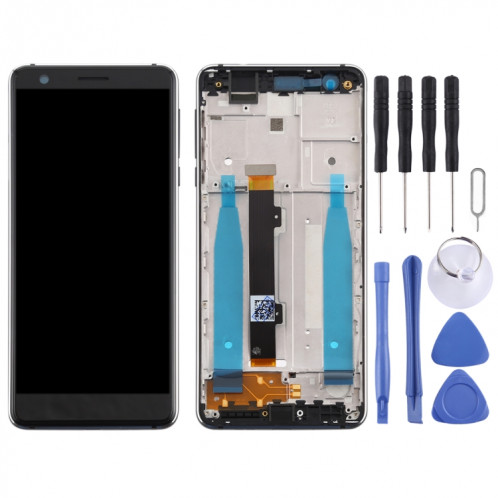 Écran LCD et numériseur complet avec cadre et touches latérales pour Nokia 3.1 TA-1049 TA-1057 TA-1063 TA-1070 (Noir) SH95BL457-06