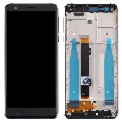 Écran LCD et numériseur complet avec cadre et touches latérales pour Nokia 3.1 TA-1049 TA-1057 TA-1063 TA-1070 (Noir) SH95BL457-06