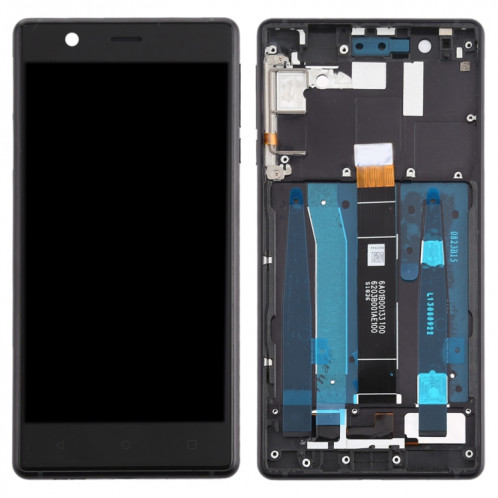 Écran LCD et numériseur complet avec cadre et touches latérales pour Nokia 3 TA-1032 (noir) SH96BL1276-06