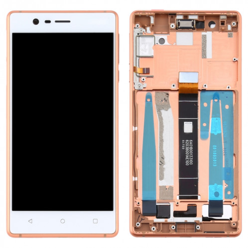 Écran LCD et numériseur complet avec cadre et touches latérales pour Nokia 3 TA-1032 (or) SH96JL1063-06