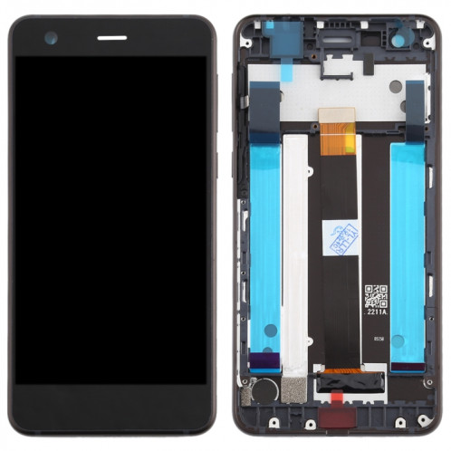 Écran LCD et numériseur complet avec cadre et touches latérales pour Nokia 2 N2 TA-1007 TA-1029 TA-1023 TA-1035 TA-1011 (noir) SH97BL694-06