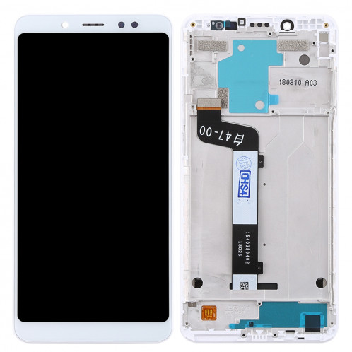 Écran LCD et numériseur complet avec cadre pour Xiaomi Redmi Note 5 (blanc) SH376W1544-06