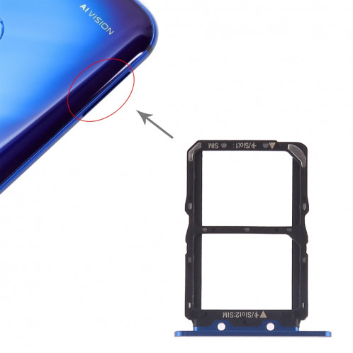 Plateau à cartes SIM + Plateau à cartes SIM pour Huawei Honor View 20 (Honor V20) (Bleu) SH638L491-05
