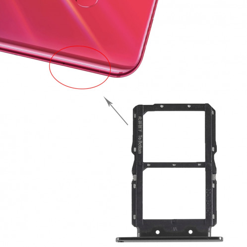 Bac à cartes SIM + Bac à cartes SIM pour Huawei Nova 4 (Noir) SH639B317-04