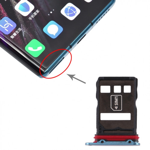 Plateau de carte SIM d'origine + Plateau de carte NM pour Huawei Mate 30 Pro (Vert) SH834G629-05