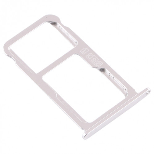 Plateau pour carte SIM + Plateau pour carte SIM / Plateau pour carte Micro SD pour Nokia X7 / 8.1 / 7.1 Plus / TA-1131 (Argent) SH959S1779-05