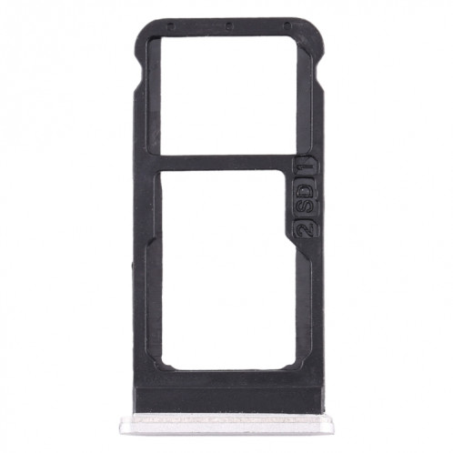 Plateau pour carte SIM + Plateau pour carte SIM / Plateau pour carte Micro SD pour Nokia 6.1 / 6 (2018) / TA-1043 TA-1045 TA-1050 TA-1054 TA-1068 (Blanc) SH962W795-05