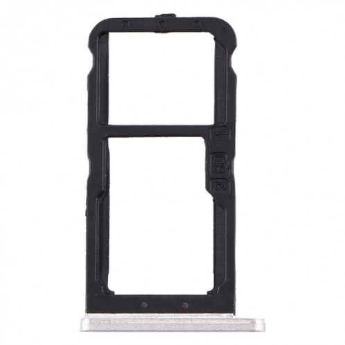 Plateau pour carte SIM + Plateau pour carte SIM / Plateau pour carte Micro SD pour Nokia 7 TA-1041 (Blanc) SH977W1257-05
