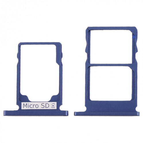 Plateau pour carte SIM + Plateau pour carte SIM + Plateau pour carte Micro SD pour Nokia 5.1 TA-1075 (Bleu) SH979L1787-05