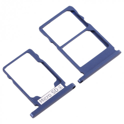 Plateau pour carte SIM + Plateau pour carte SIM + Plateau pour carte Micro SD pour Nokia 5.1 TA-1075 (Bleu) SH979L1787-05